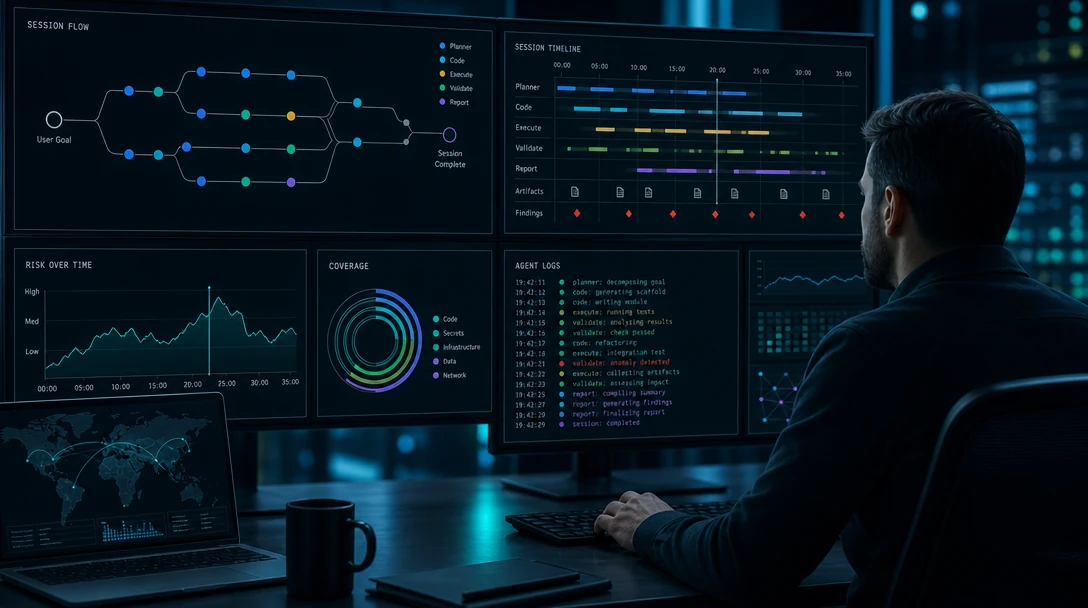 Security engineer monitoring enterprise AI coding agent sessions for cursor security risks